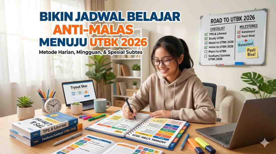 Bikin Jadwal Belajar Anti-Malas Menuju UTBK 2026: Metode Harian, Mingguan, dan Spesial Subtes