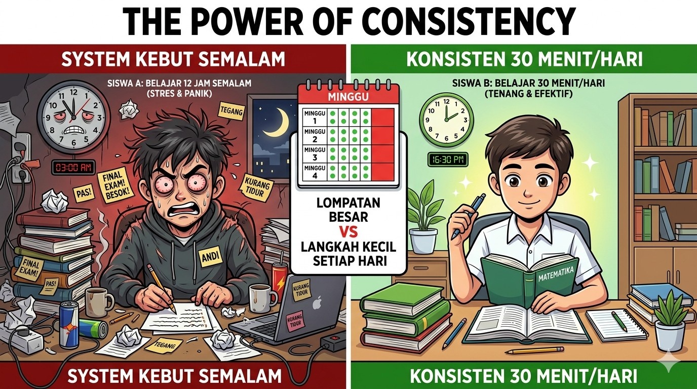 Nggak Pernah Juara? Mungkin Kamu Salah Strategi: 30 Menit Setiap Hari vs 6 Jam di Akhir Pekan